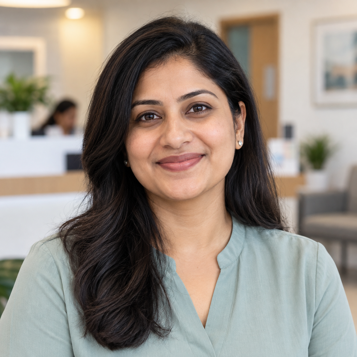Illustrative portrait of an Indian clinic owner