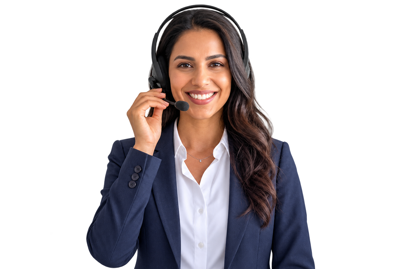 Voice AI support agent wearing a headset